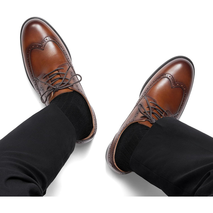 Чоловічі шкіряні туфлі Bruno Marc Brogue Wingtip світло-коричневого кольору, розмір 44 EU
