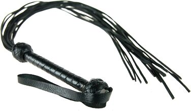 Чорна ге́ртка з преміум-шкіри буйвола, ручної роботи, 65 см - для сексу та SM