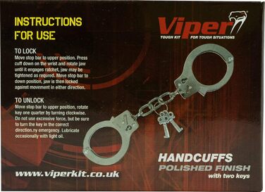 Наручники Viper TACTICAL Standard для служби безпеки - міцні, поліровані, з 2 ключами