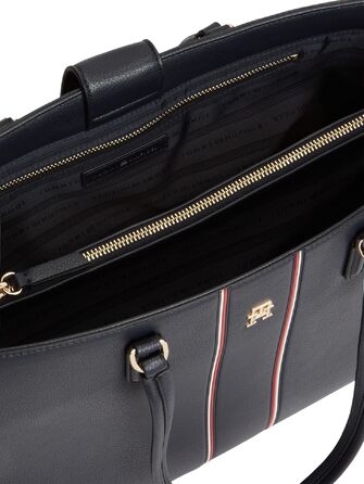 Жіноча сумка-шопер Tommy Hilfiger Daily з брендингом, синя (Space Blue), універсальний розмір