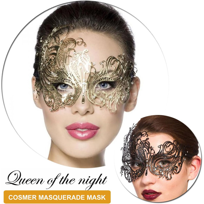Маскарадні маски для жінок та чоловіків, пара, венеціанська маска, римсько-грецька маска для Хелловіну, костюм, вечірка, бал (Золотий Фенікс)