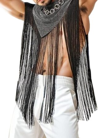 Чоловіча прозора сорочка AIEOE для клубу та вечірок, сіра, мереживна, тонкий мереживний топ (M)