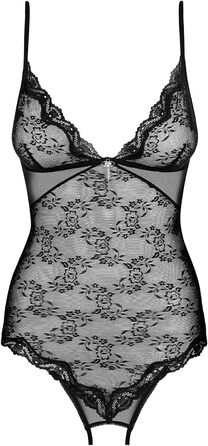 Сексуальний жіночий комплект спідньої білизни Selente Love & Fun: боді, відкритий боді та шовкова маска для очей. Зроблено в ЄС. Білий/відкритий, S-M, Чорний/квітковий сітка-відкритий