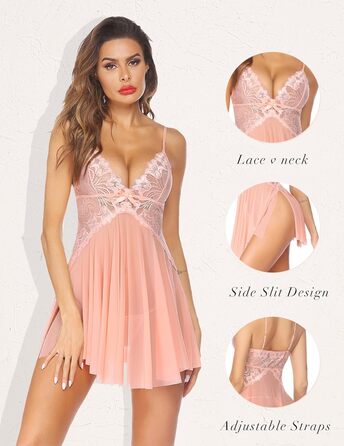 Avidlove Babydoll з мереживом для жінок, сексуальна нічна сорочка, екзотична сорочка для нареченої - помаранчевого кольору - розмір XX-Large
