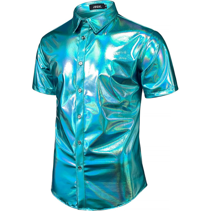 Чоловічий блискучий бронзовий костюм для нічного клубу JOGAL (синій блиск, розмір S)