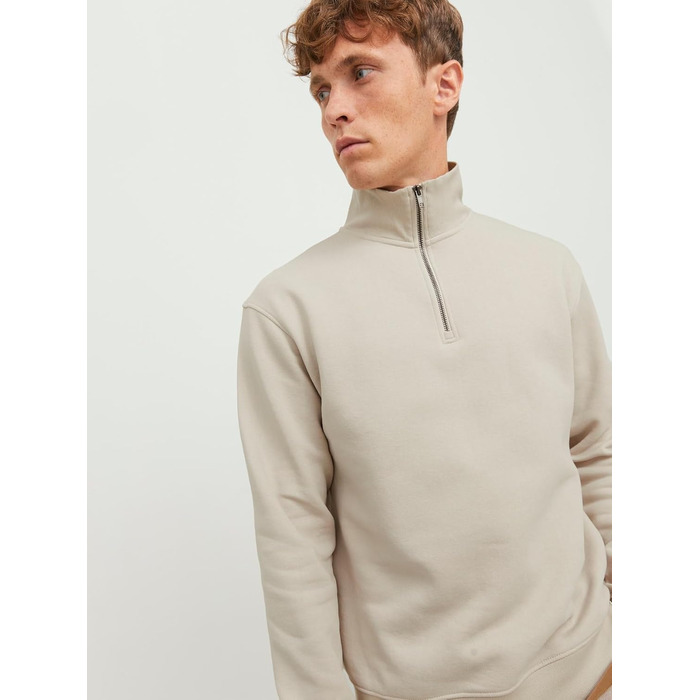 Чоловічий в'язаний кардиган Jack & Jones з чверть-застібкою на блискавці, однотонний, розмір XXL, колір Scarab