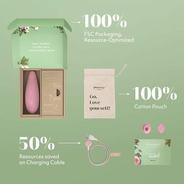 Womanizer Premium - вібратор для жінок, стимулятор клітора, чорний (Eco Rosa)