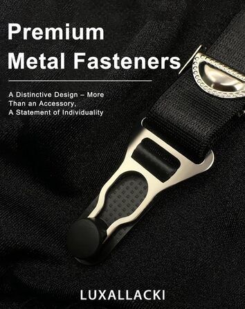 Чорний британський поясок на шнурках Luxallacki з 6 ремінцями, квітковою мереживом та металевими застібками, розмір 42