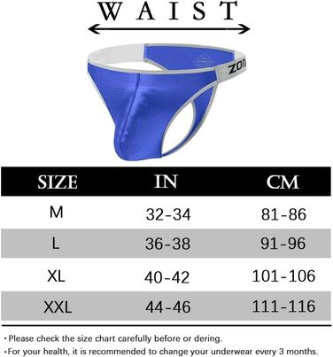 Танга чоловіча BIATWOWR (блакитна, M) – сексуальна білизна з м'якої тканини