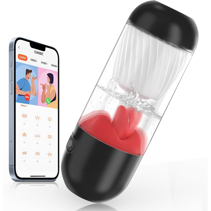 Електричний масажер для чоловіків PINTLE з керуванням через додаток - 360° обертання, 9 режимів вібрації, стимулятор пеніса для соло-ігри, сексуальні іграшки для чоловіків