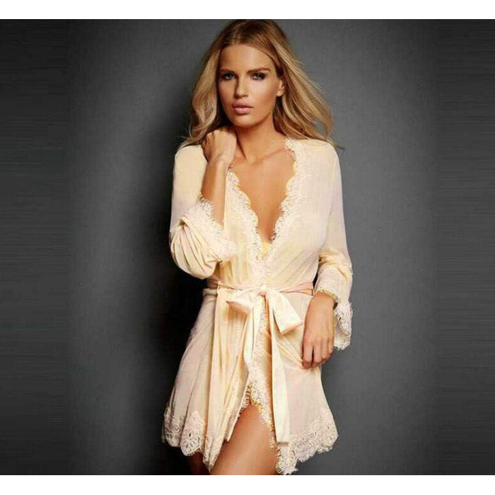 Сукня-комбінезон жіноча, мереживна, прозора, кольору персика, XL. Сексуальна піжама, ніжна сукня-балахон, спідня білизна