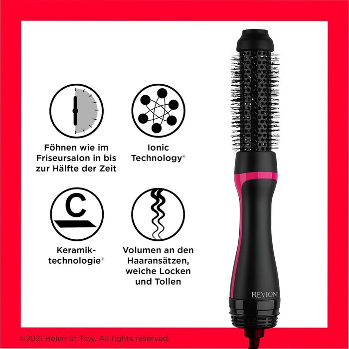 Фен-стайлер для об'єму Revlon Salon One-Step для короткого та середнього волосся, іонно-керамічний 2-в-1, кілька режимів нагріву, RVDR5282UKE, чорний