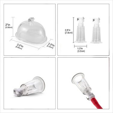 Масажер для грудей та інтимної зони з 2 насадок для сосків та 1 насадкою для грудей, для початківців