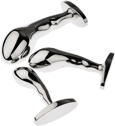 Анальний дildo з нержавіючої сталі, 3 розміри (S/M/L), вигнутий, для чоловіків та жінок, анальний масажер, SM іграшка, сріблястий