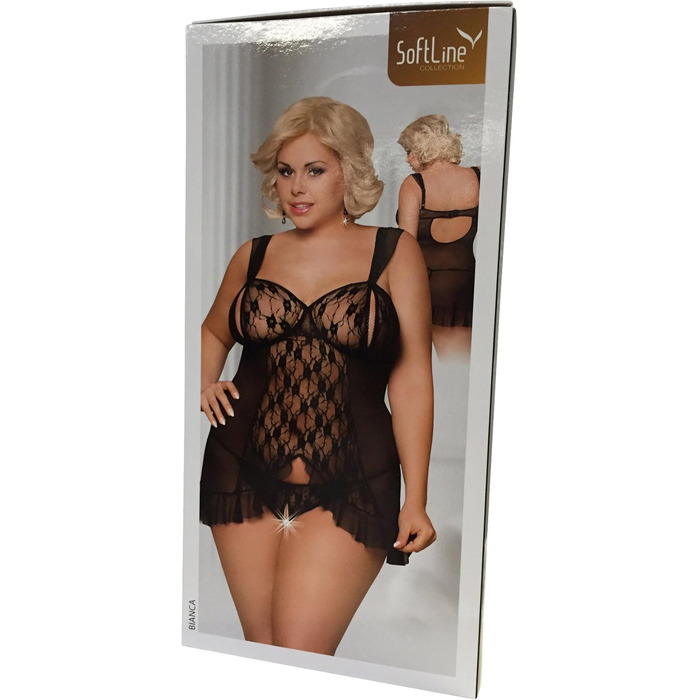 Чорна babydoll Bianca з G-String, розмір XXXL - SoftLine Collection