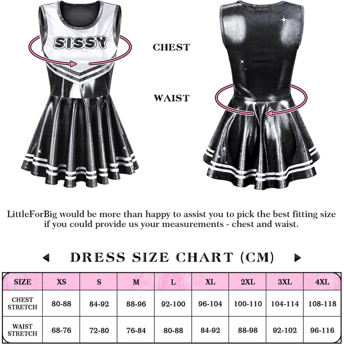 Комбінезон без рукавів LittleForBig для жінок, челідер, сісі, блискучий, металік, облягаючий, міні-сукня, рожевий/магента/чорний, 3XL