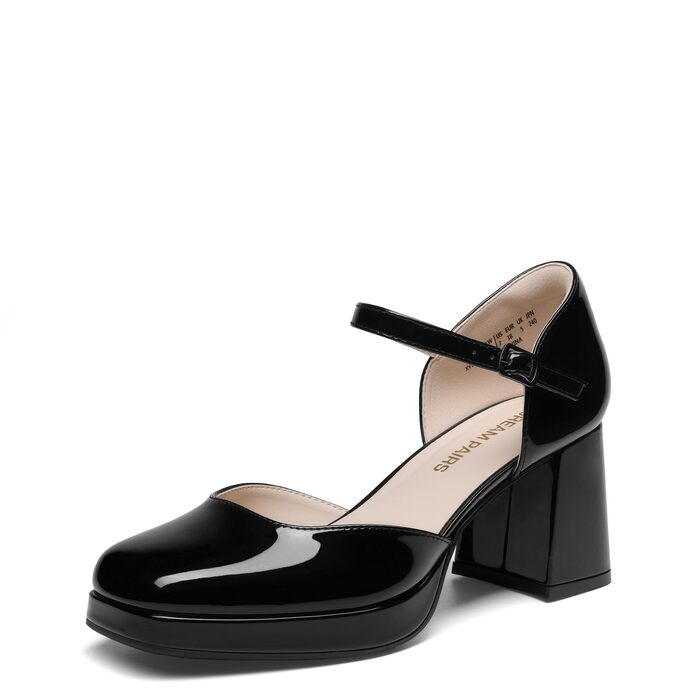 Жіночі туфлі Mary Jane Dream Pairs на масивній платформі, чорний лак (розмір 40 EU)