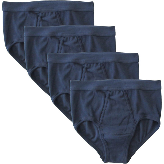 HERMKO 3240 чоловічі труси (4 шт. в упаковці) з вирізом та м'яким поясом, бавовна Bio, XL, морський колір