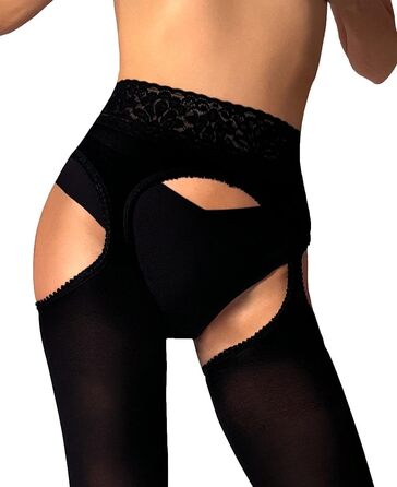 Чорні панчохи-шкарпетини до стегон Mila Marutti для жінок - Шкарпетки-панчохи, тісні, до стегон, непрозорі (L)