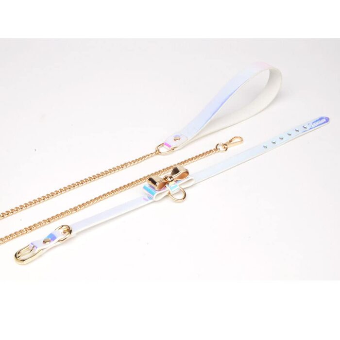 Ошийник-нашийник SM з бантиком, регульований, рожевий (35-43 см)