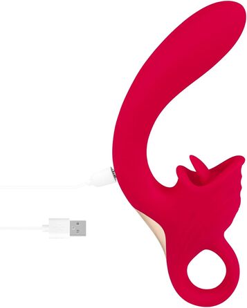 Вібратор EIS Silikon-Rabbit з масажером клітора, 21.5 см, водонепроникний (IPX7), акумуляторний, 2 мотори з 7 програмами вібрації, безпечний матеріал