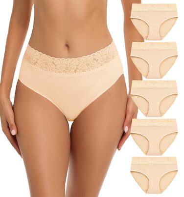 Слідки жіночі Wealurre, бавовна, мереживо, 5 шт. (S, колір тіла)