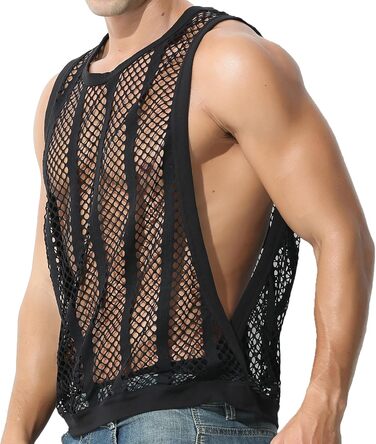 Чоловіча майка-топ Evankin з мереживом, чорна