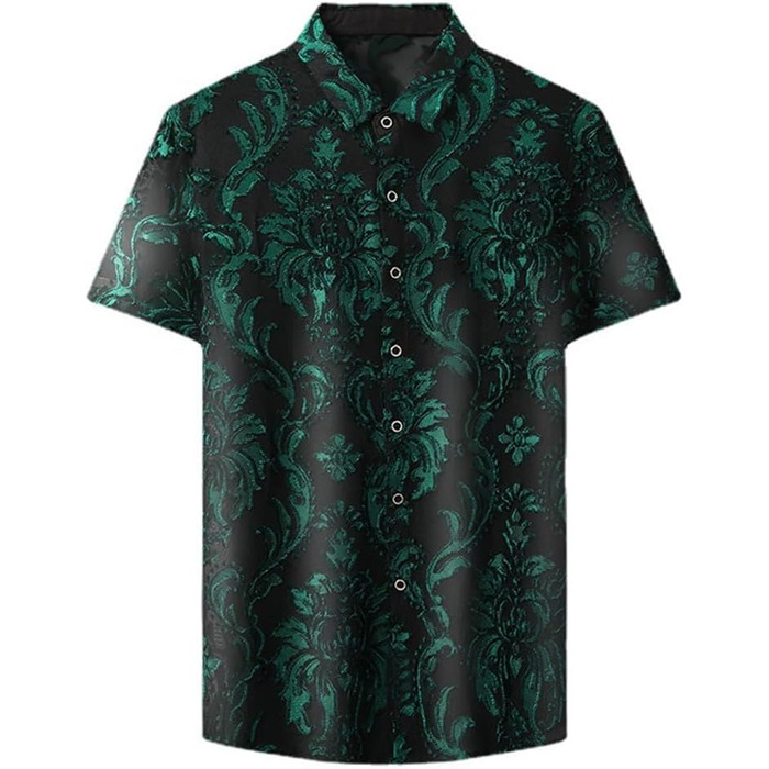 Чоловіча сорочка Yeuyyben з прозорою вставкою, літня, з короткими рукавами, чорна, XL