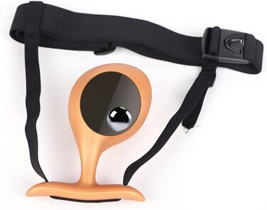 Анальний плагін Jinqian з силікону з металевою кулею, носимий дилда, Buttplug з ханесом, ременем, великі анальні кулі, анальний плагін, дилататор, секс-іграшка для жінок та чоловіків (золото)