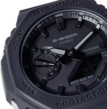 Чоловічий годинник G-Shock GA-2100 Carbon чорний, стійкий до ударів, смола — CA.GA-2100-1A1ER
