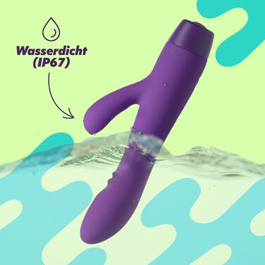 Вібратор AMORELIE Joy – Кролик для жінок | Водостійкий, перезаряджуваний, силікон, ABS, фіолетовий