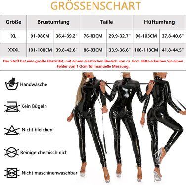 Боді з латексу з високим коміром, блискавкою, ефект мокрого блиску, костюм кішки, обтислий боді, комбінезон з довгим рукавом, відкритий боді, комплект, костюм Кетвумен, клубний одяг, для танців, вечірки, XL