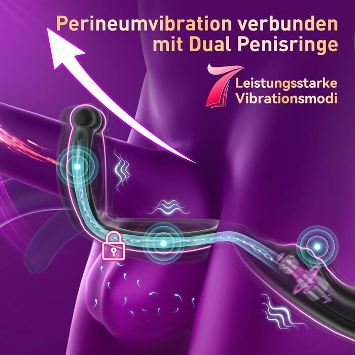 Вібратор для чоловіків з подвійним кільцем для стимуляції простати, анальний плаг у вигляді діаманта, вібратори для чоловіків, сексуальні іграшки, 7 режимів, дистанційне керування