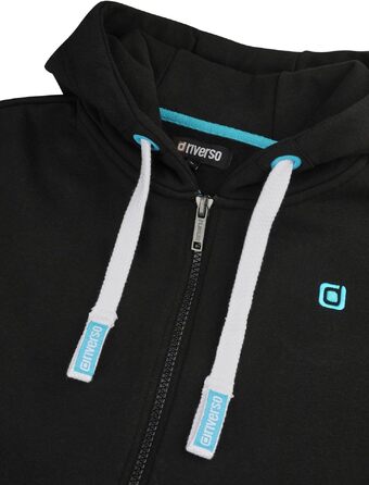 Чоловіча толстовка на блискавці з капюшоном riverso RIVNoah, Regular Fit, чорна, розмір 5XL