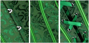 Корсет-боді Kimring для жінок, зелений, з мереживом, без бретелек, з високою талією