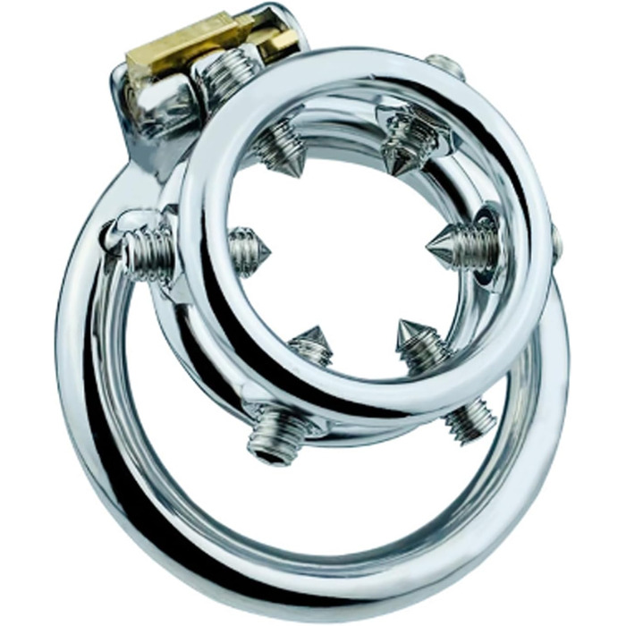 Сталевий кільцевий роздільник яєчок (Doul) з шипами для чоловіків. Кольце для яєчок, розтягувач яєчок, CBT, Бондеж, інтимні іграшки. Діаметр 45 мм