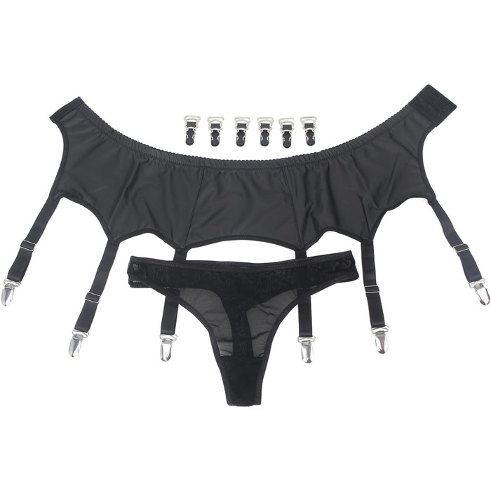 Спідниця-стрінг з шкіряними стрічками для жінок, великі розміри, чорний XL