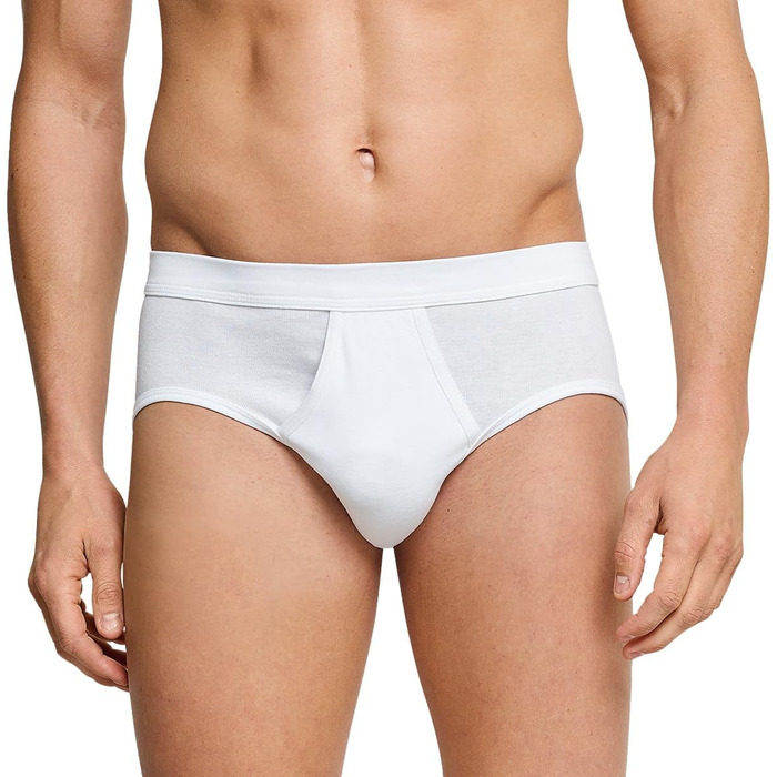 Труси чоловічі Schiesser з вирізом, рифлений трикотаж, білі, 4 штуки в упаковці, розмір L