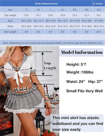 Костюм для ролеграй, студентський, з міні-спідницею в клітинку, Avidlove для жінок, білий (сірий в клітинку), XL