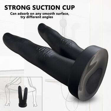 Силіконовий дилда 2.0 з присоскою, 2-в-1, для анального сексу (XXL)
