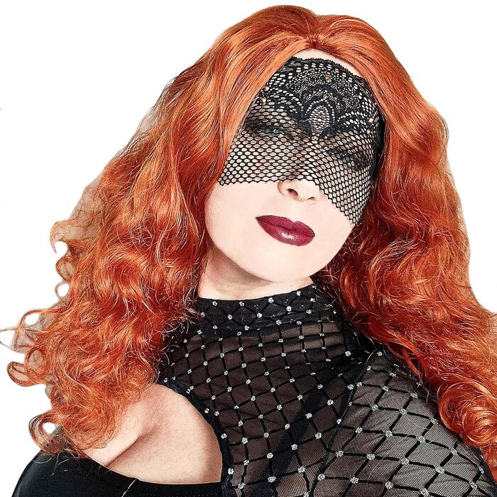 Чорна мереживна півмаска для жінок з червоними стразами – венеціанська маска для маскараду, карнавалу, весілля, вечірки, косплею, бурлеску та Марді Гра (Чорний (золоті стрази))