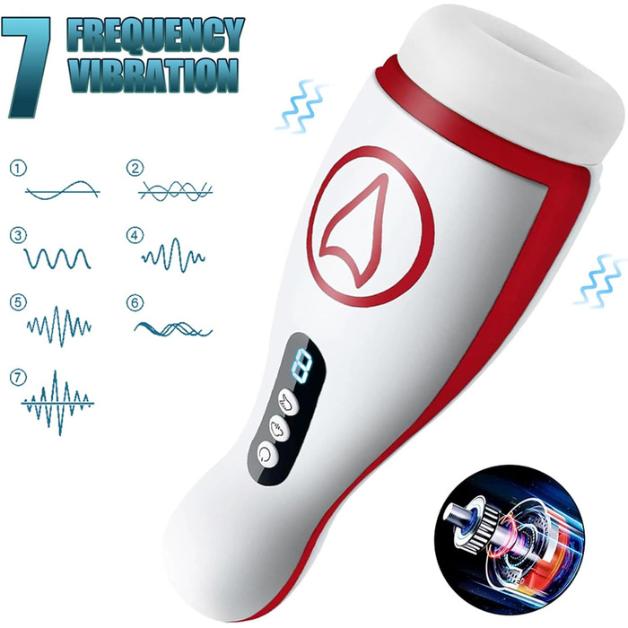 Електричний мастурбатор для чоловіків QgLust з 7 режимами вібрації та 7 режимами всмоктування, з інтегрованою голосовою взаємодією