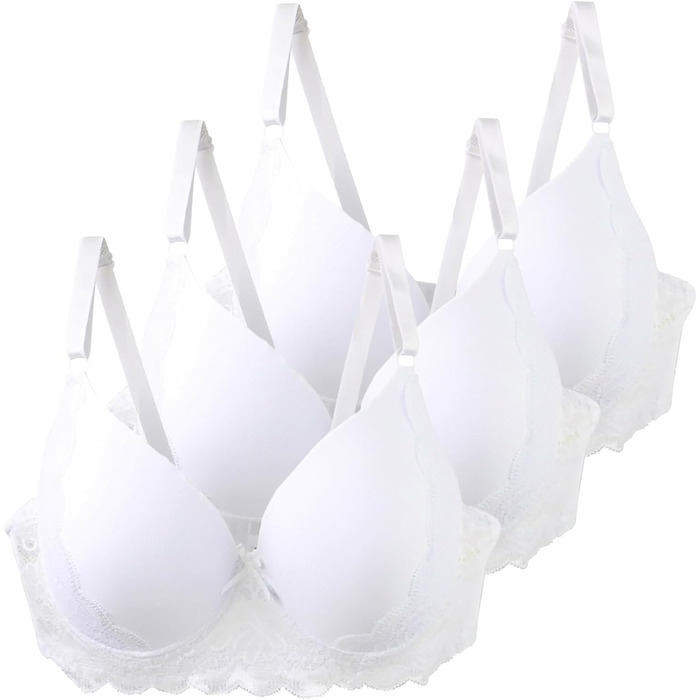 3 шт. бюстгальтери XCXC для жінок з кісточками, великі розміри, Push-Up, мереживо, регульовані бретелі, дихаючі, комфортні, для повсякденного використання та відпочинку