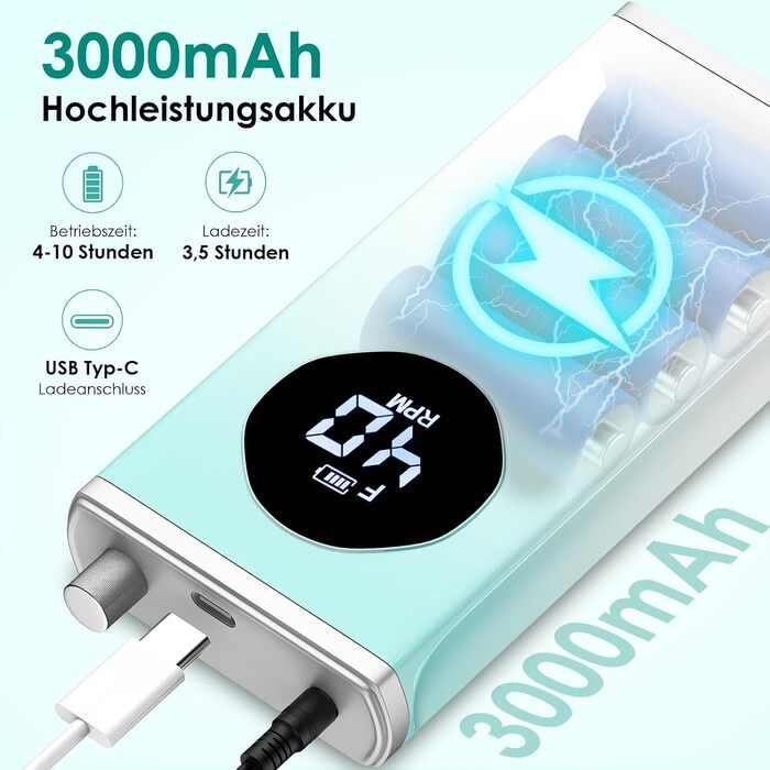 Професійний апарат для манікюру та педикюру HOMEASY 40 000 об/хв, набір фрез 16-в-1 з LCD-дисплеєм, реверсивний, для гель-нігтів