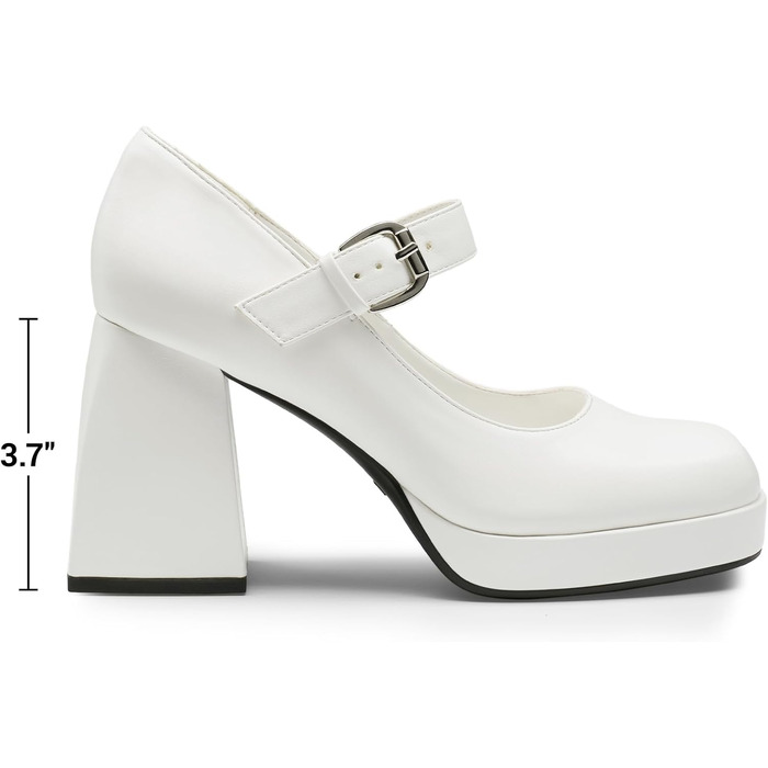 Жіночі туфлі Mary Jane Dream Pairs, білі, екошкіра (PU), розмір 38.5 EU