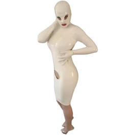 Латексна сукня з капюшоном, 100% гума, ручної роботи, Cosplay, червона, XS-XXL, 3XL