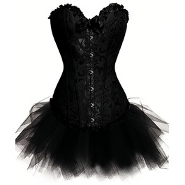 Корсетне плаття KUOSE Moulin Rouge в готичному стилі, чорне, розміри XS-6 (S-6)