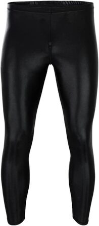 Чоловічі лосини ML-Sport24 з ефектом мокрого блиску, чорні, з блискавкою на кроці, еластичні, 80% поліамід, 20% еластан