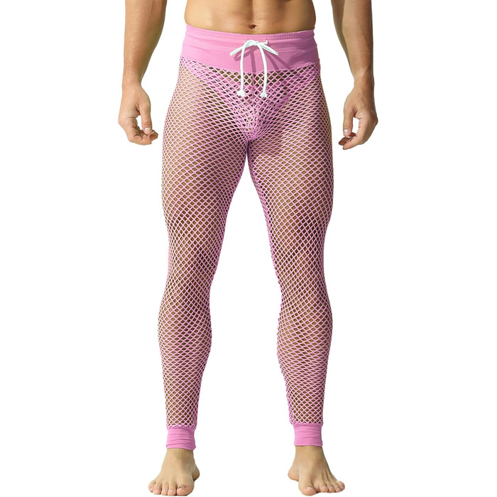 Чоловічі шорти YUFEIDA з сітчастою в'язки, рожеві, L. Дихаючі спортивні лосини з регульованою талією