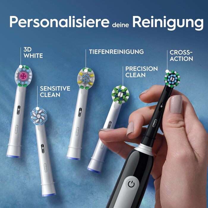 Електрична зубна щітка Oral-B Pro Series 1, набір 2 шт (Рожева та Чорна), 3 режими чищення, 2 смінні насадки